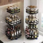 3 Tier Metallic Rotating Spice / Storage Rack