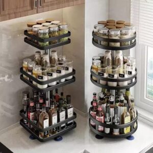 3 Tier Metallic Rotating Spice / Storage Rack