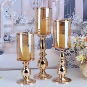 Big Luxury Metal Glass Candle Holder
