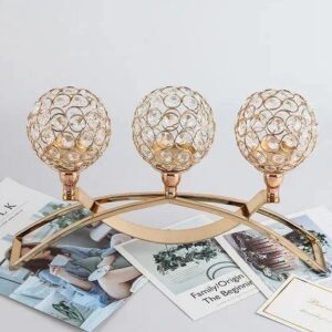 3 Arm Crystal Bowl Candle Holders