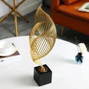 Modern Spiral Metal Sculpture Decor Piece