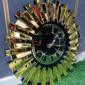 Sunburst Roman Mirrored Decorative Wall Clock