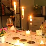 3 Pcs Gold Candlestick Holders Set