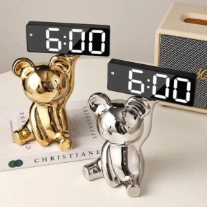 Modern Bear Ornament With Digital Clock