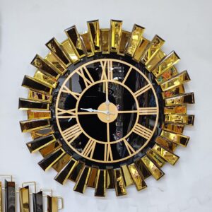 Sunburst Roman Mirrored Decorative Wall Clock