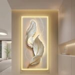 3D Feather Wall Art With Led Light