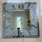 Silver Crystal Mirrored Decorative Wall Clock