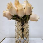 Golden Metal Glass Flower Vase