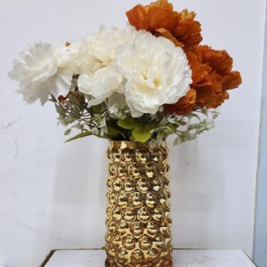 Heavy Gold Bubble Glass Vase