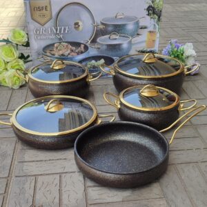 5PCS GRANITE COATING KITCHEN COOKWARE SET