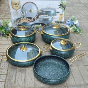 5PCS GRANITE COATING KITCHEN COOKWARE SET