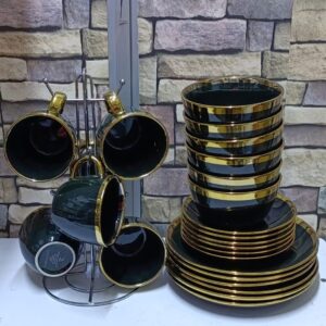 24 pcs black dinner set
