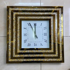 Decorative clock, crushed glass decor wall clock