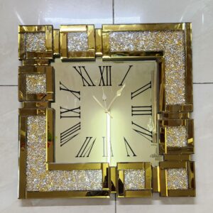 Decorative wall clock square, mirror wall clock