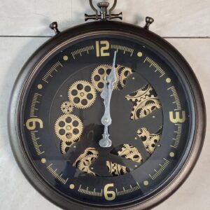 Real moving gears antique, vintage wall clock, roman clock, vintage clock