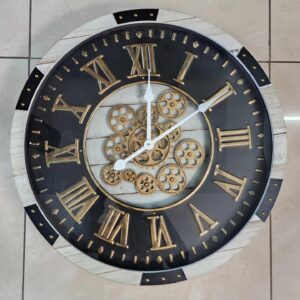 Real moving gears antique, vintage wall clock, roman clock, vintage clock