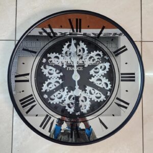 Real moving gears antique, vintage wall clock, roman clock, vintage clock