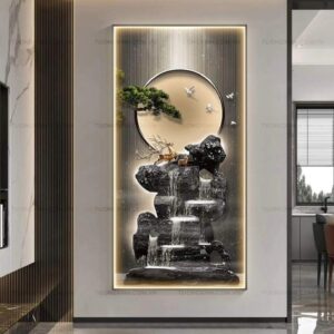 Black aluminum  frame LED light wall decor