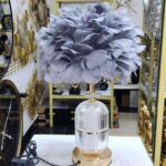 Gray feather lamp