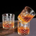 6 pcs checked whisky glasses