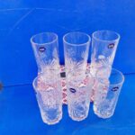 6  pcs heavy clear water glasses