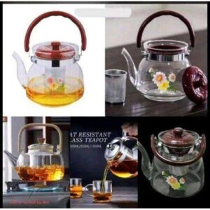 Heat resistant glass kettle for coffee, tea and water