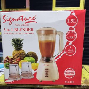 Signature 3 In 1 Blender With Grinder - 1.5 Litres - Classic Cream.