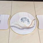 3 pcs crystal porcelain decorative wall arts circular