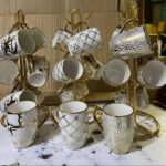 6 pcs golden mugs ast