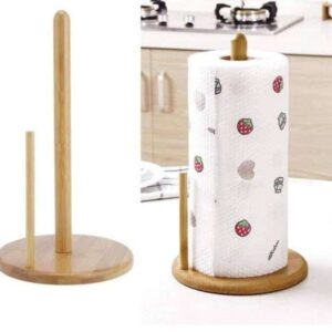 Bamboo paper towel holder