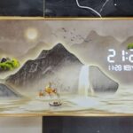Crystal Porcelain Aluminium Frame Digital Wall Clock