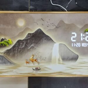 Crystal Porcelain Aluminium Frame Digital Wall Clock