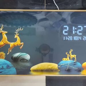 Crystal Porcelain Aluminium Frame Digital Wall Clock