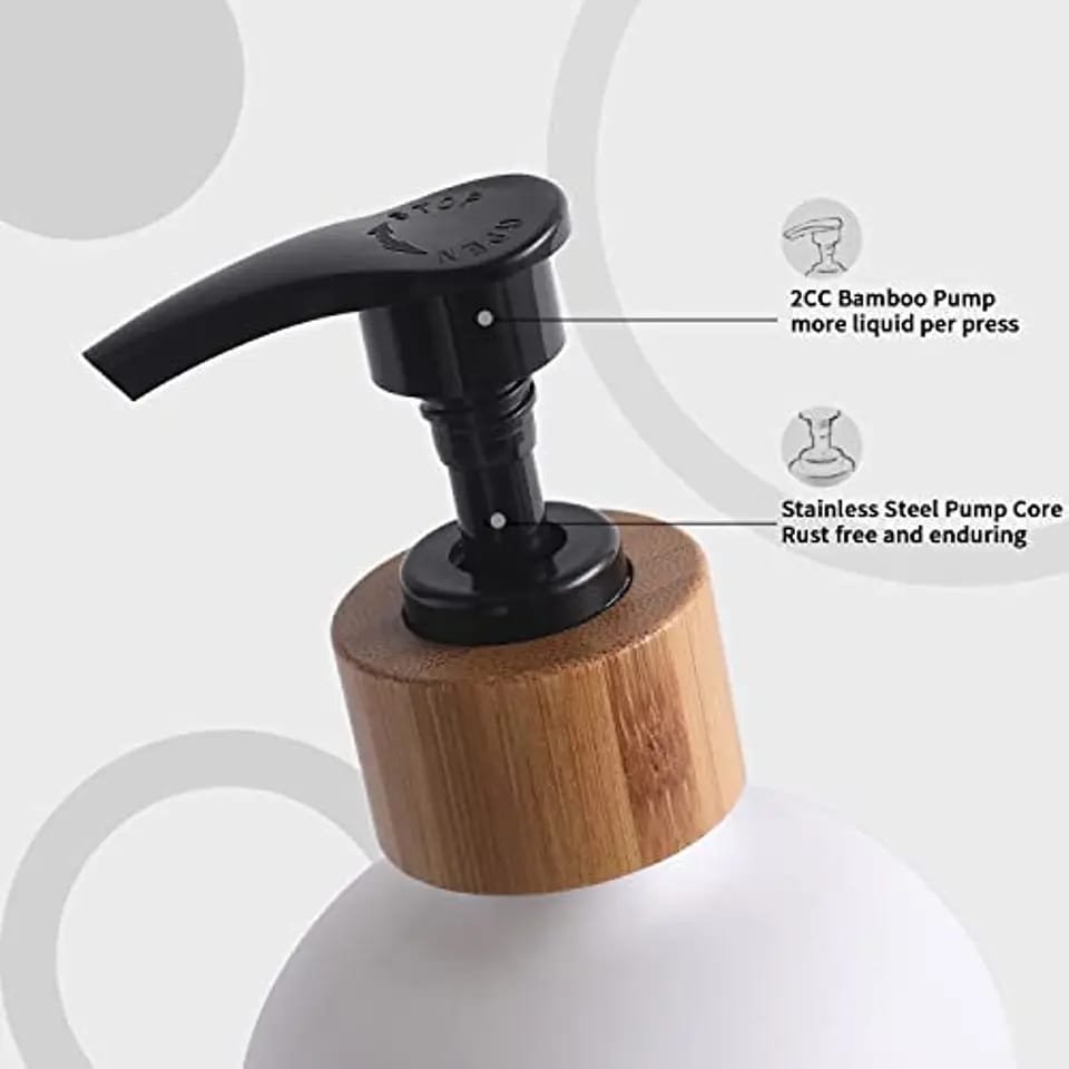2pcs Kitchen Sink Dish SOAP/LOTION Dispenser+Bamboo Holder