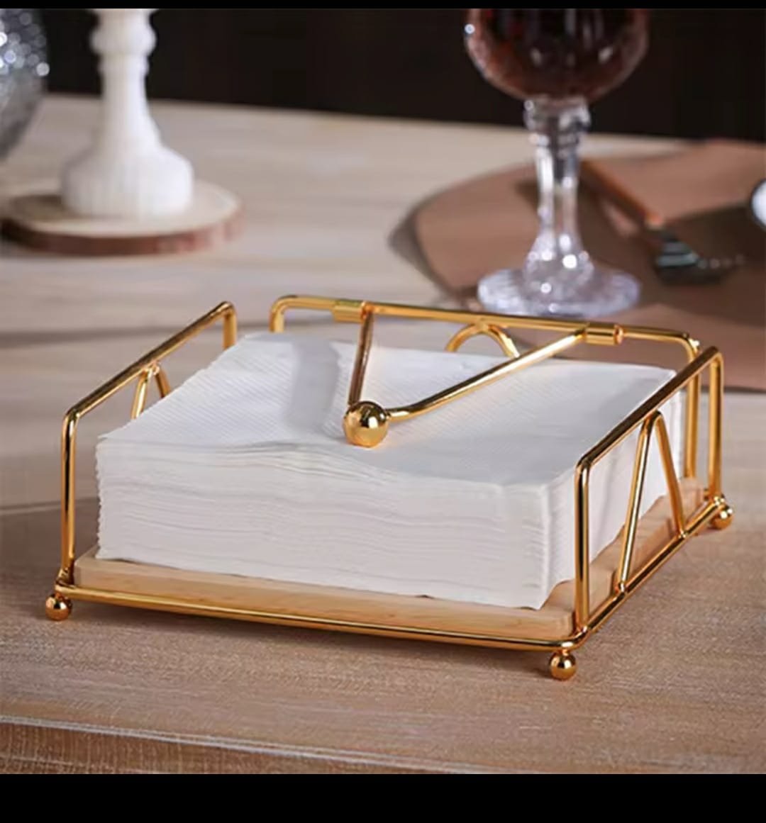 Luxury metallic serviette holder