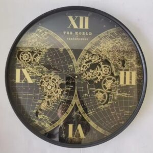MECHANICAL MOVING GEARS VINTAGE WORLD CLOCK