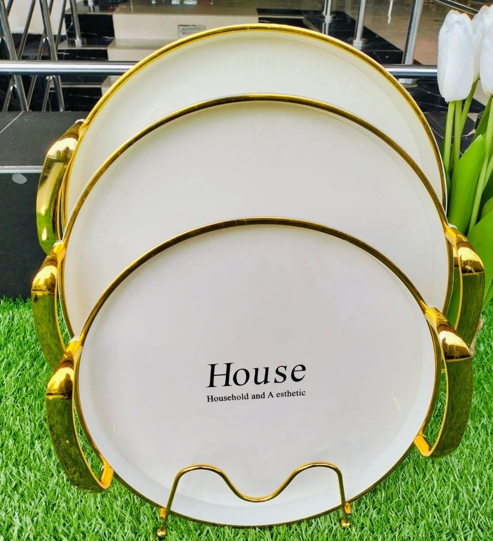 3 pcs elegant plastic trays
