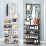 3 in 1 Entryway Coat Rack with Shoe Bench