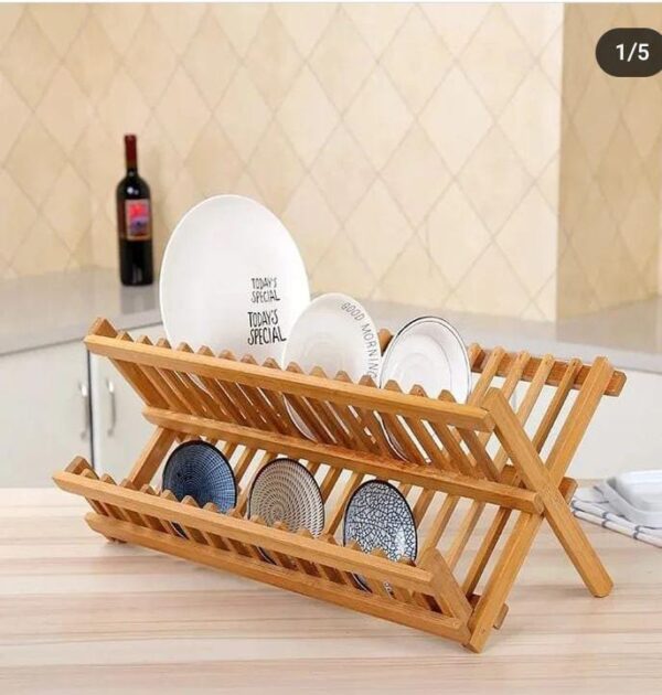 FOLDABLE WOODEN BAMBOO DISH RACK - Genuine Household dealers