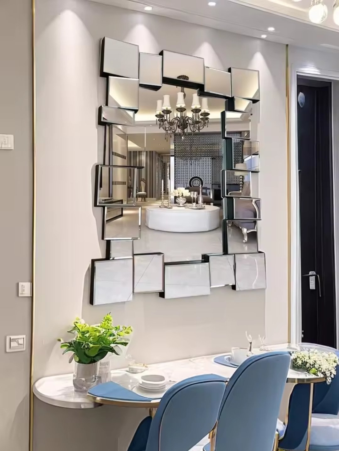 Big 120 cm by 80 crystal glass 3D decorative mirror