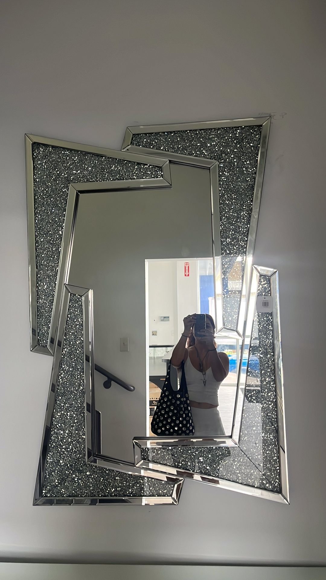 Big 120cm by 80 cm Crystal glass decorative mirror