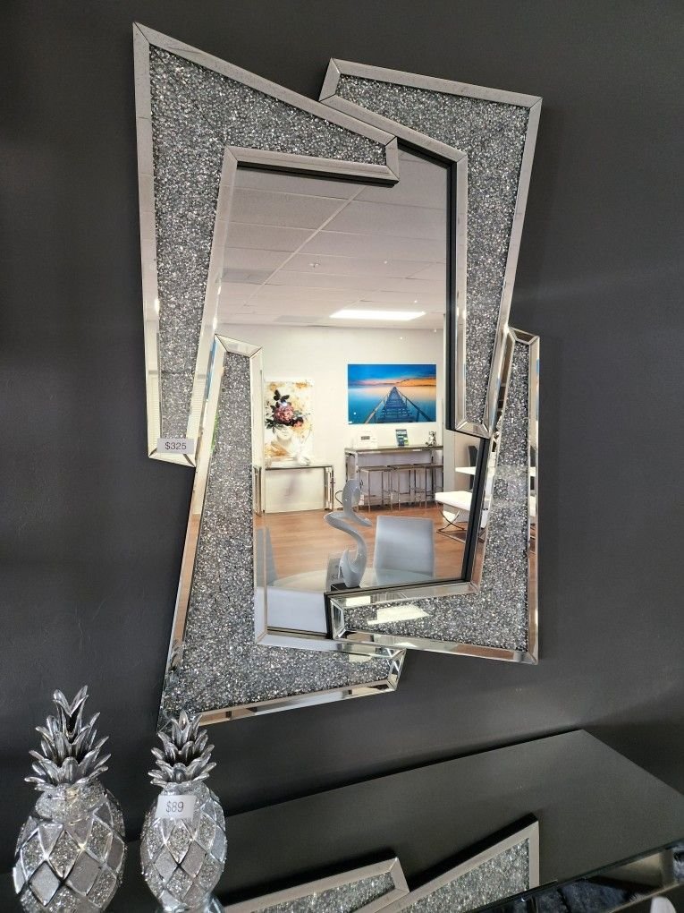 Big 120cm by 80 cm Crystal glass decorative mirror