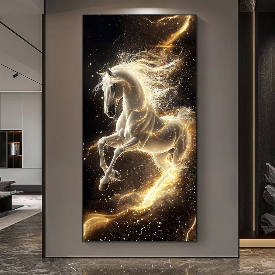 LED frame crystal porcelain decorative wall art